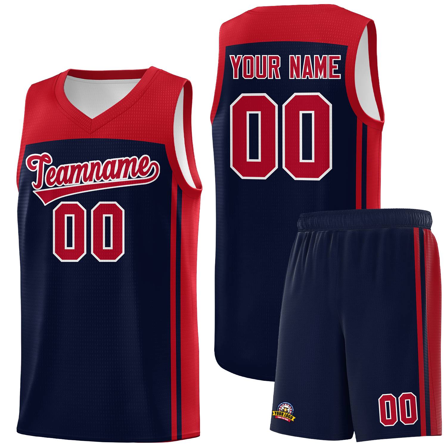 Custom Navy Red Classic Sets Sports Uniform Basketball Jersey