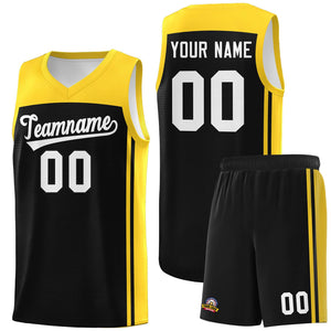 Custom Black Gold Classic Sets Sports Uniform Basketball Jersey