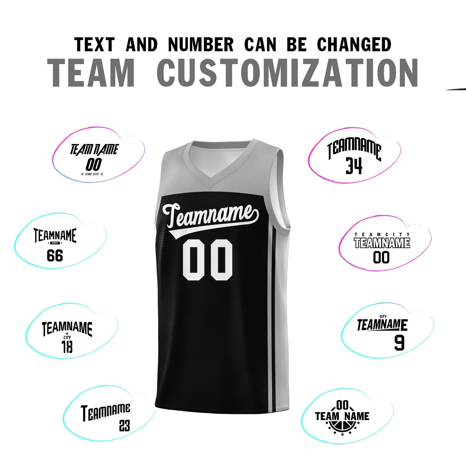 Custom Black Grey Classic Sets Sports Uniform Basketball Jersey