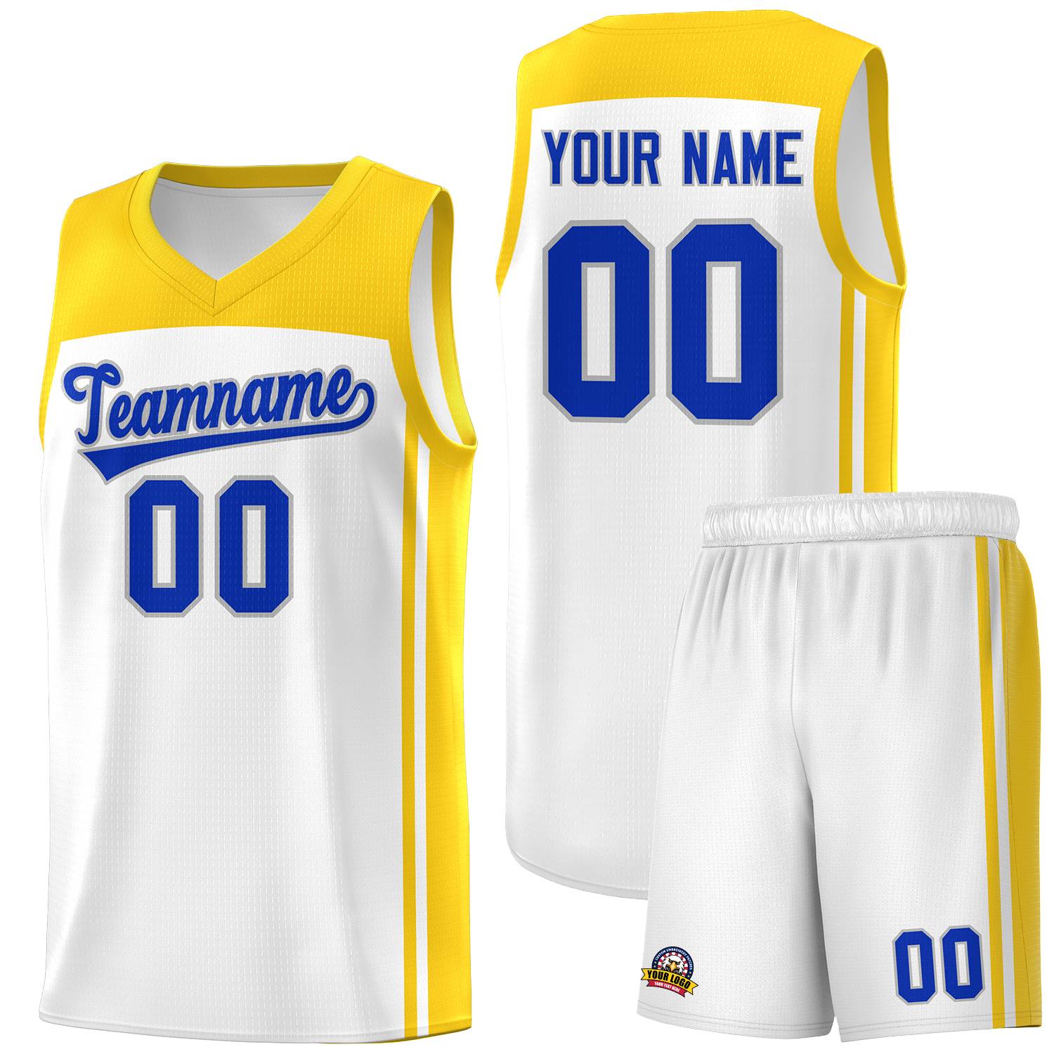 Custom White Gold Classic Sets Sports Uniform Basketball Jersey