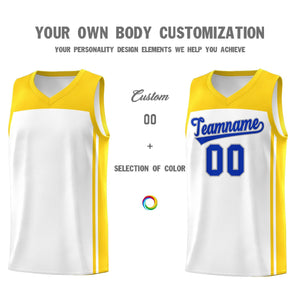 Custom White Gold Classic Sets Sports Uniform Basketball Jersey