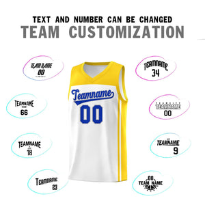 Custom White Gold Classic Sets Sports Uniform Basketball Jersey