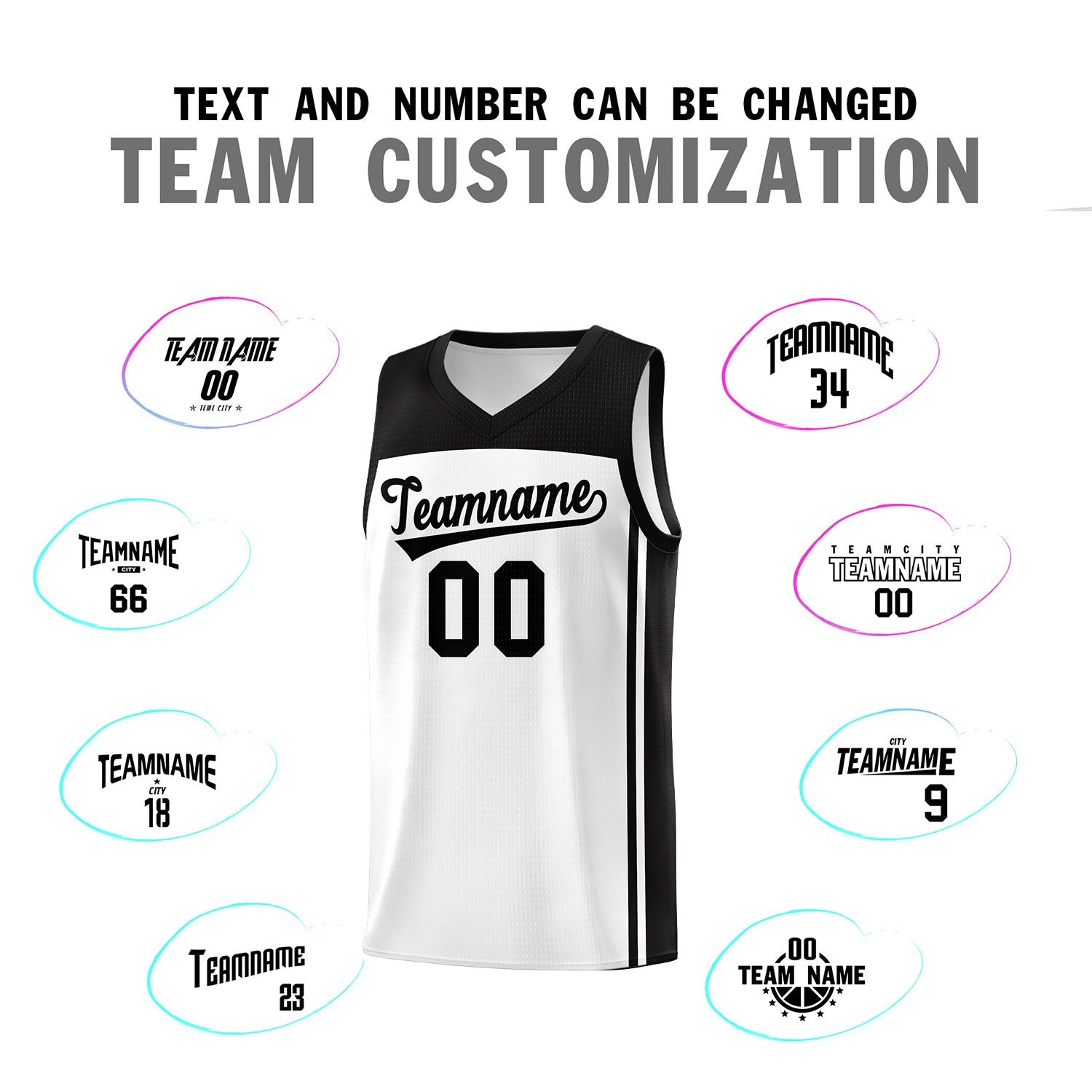 Custom White Black Classic Sets Sports Uniform Basketball Jersey