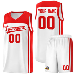 Custom White Red Classic Sets Sports Uniform Basketball Jersey