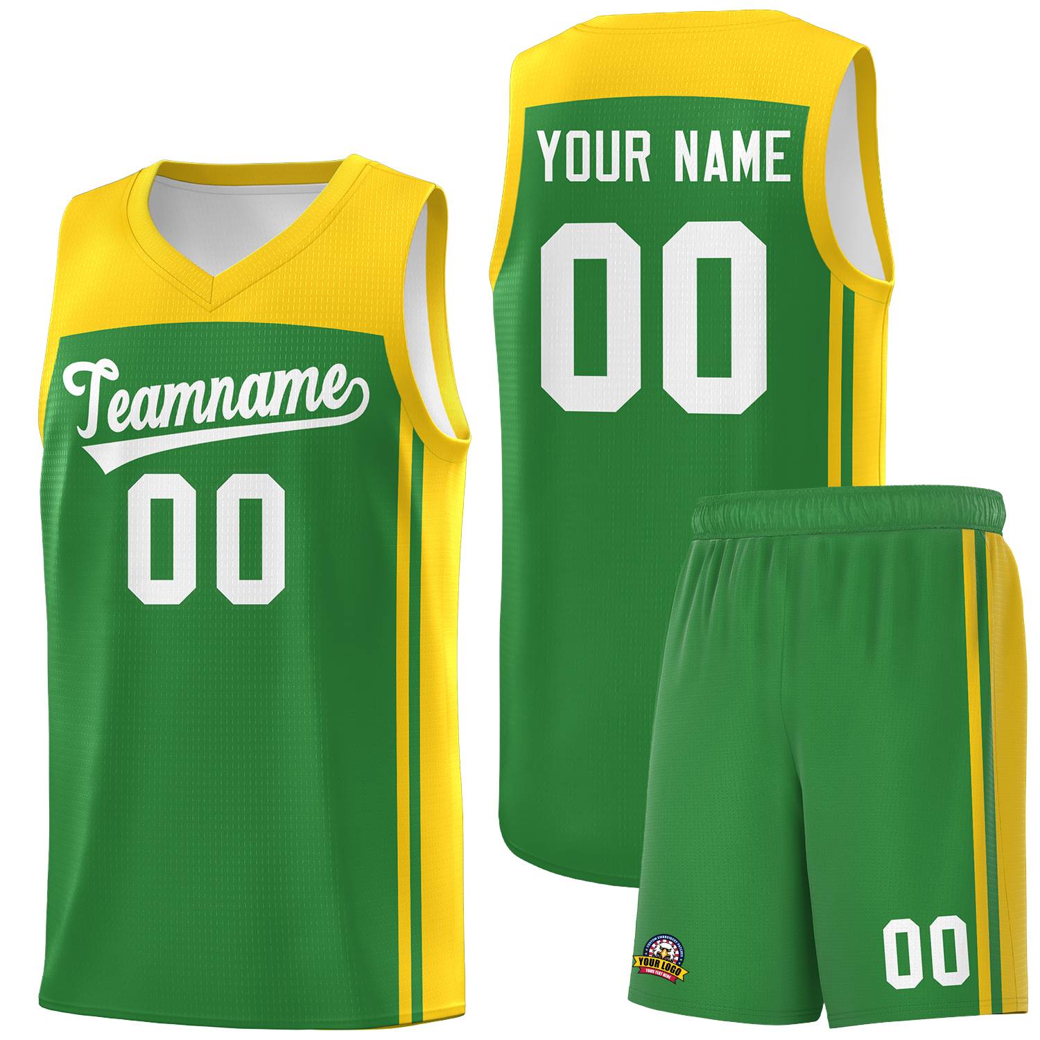 Custom Kelly Green Gold Classic Sets Sports Uniform Basketball Jersey