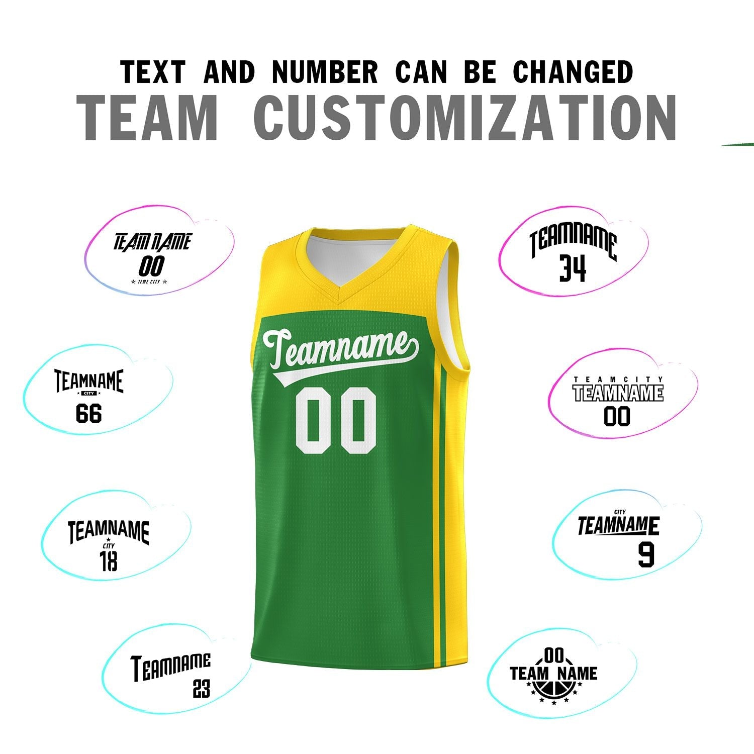 Custom Kelly Green Gold Classic Sets Sports Uniform Basketball Jersey