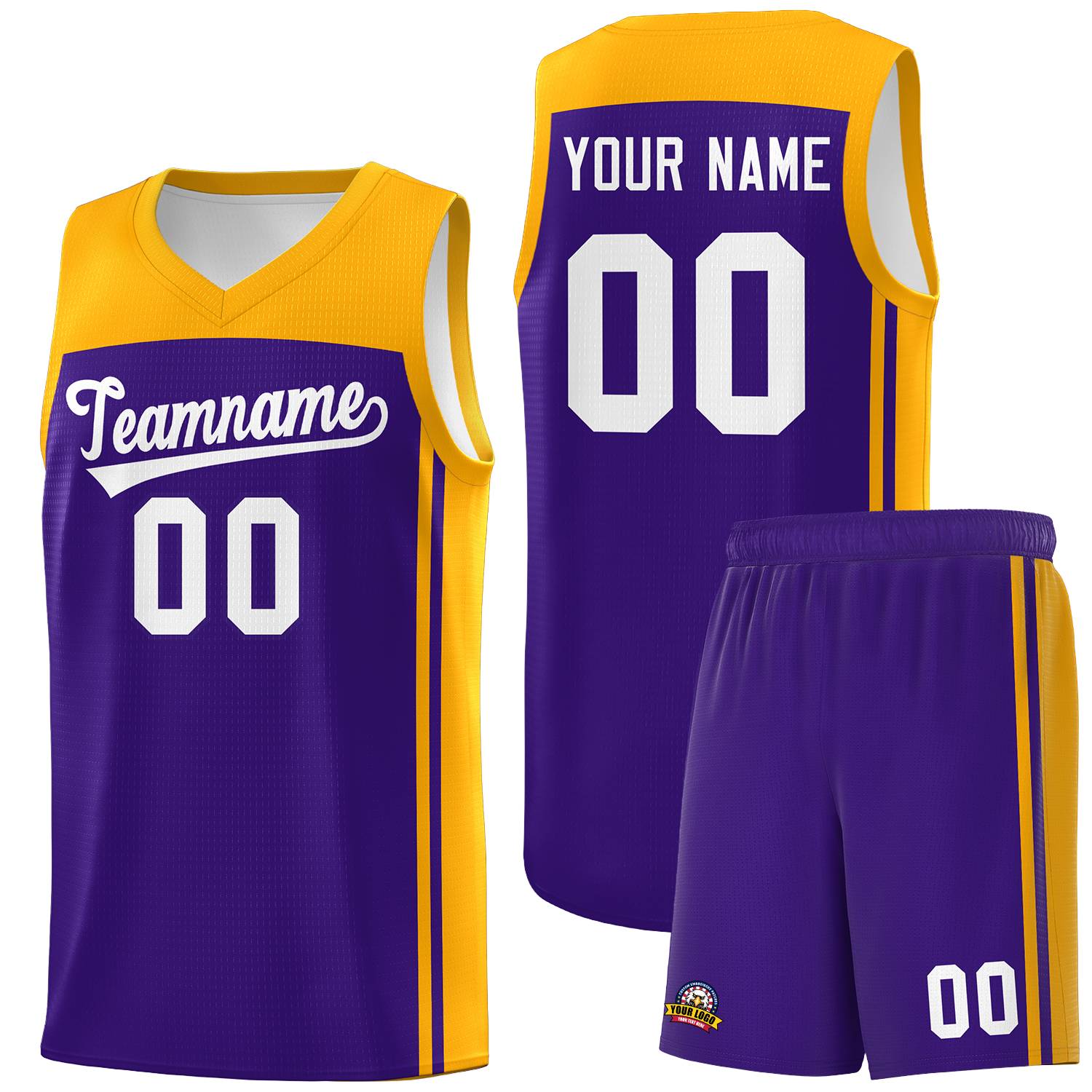 Custom Purple Yellow Classic Sets Sports Uniform Basketball Jersey