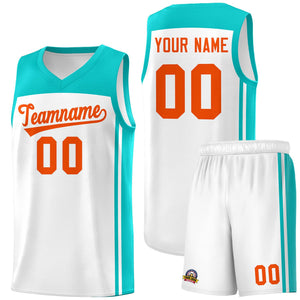 Custom White Bright Green Classic Sets Sports Uniform Basketball Jersey