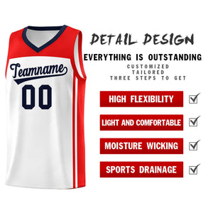 Custom White Navy Classic Sets Sports Uniform Basketball Jersey