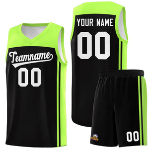 Custom Black Neon Green Classic Sets Sports Uniform Basketball Jersey