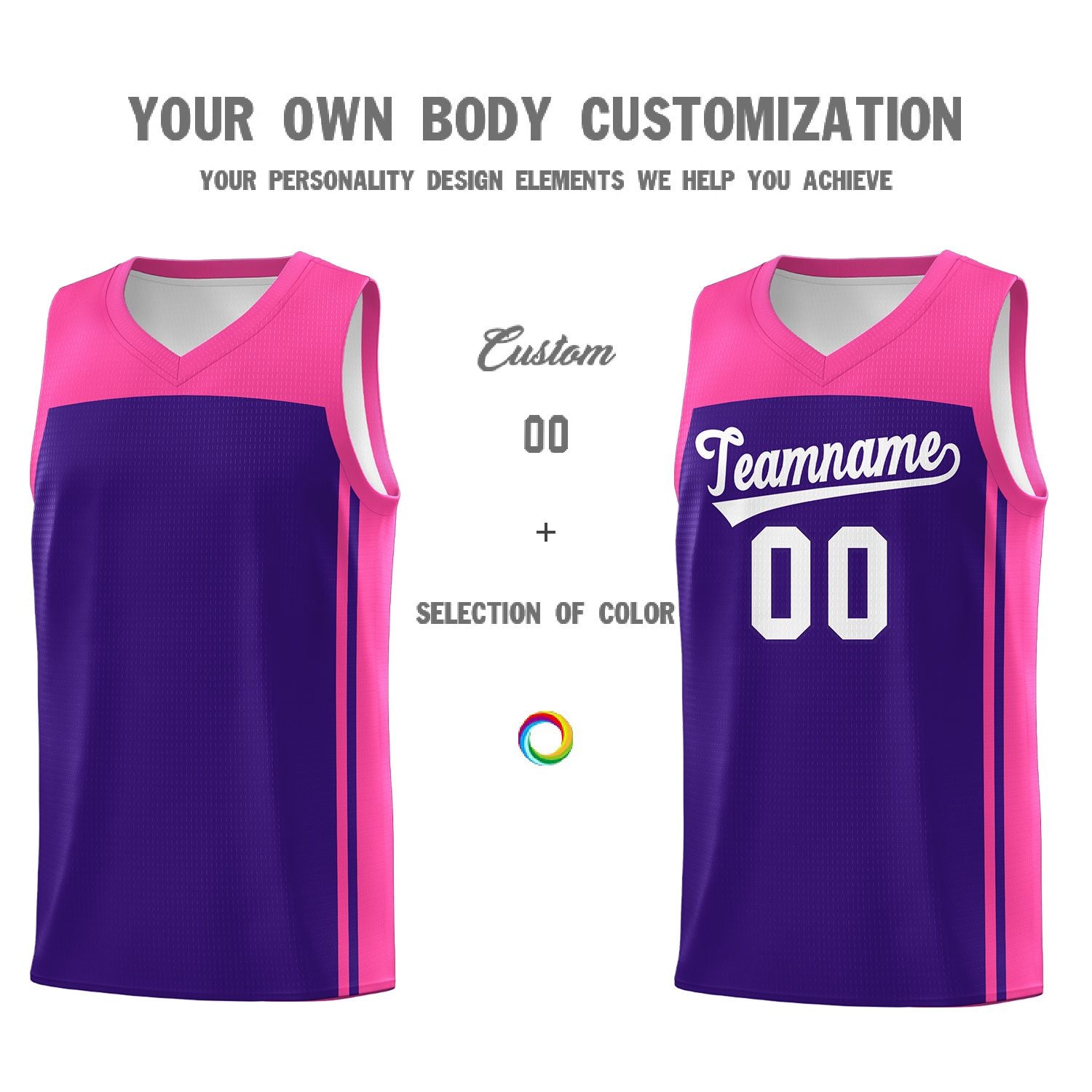 Custom Purple Pink Classic Sets Sports Uniform Basketball Jersey