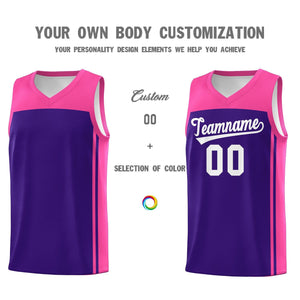 Custom Purple Pink Classic Sets Sports Uniform Basketball Jersey