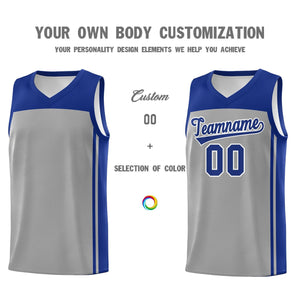 Custom Grey Navy Classic Sets Sports Uniform Basketball Jersey