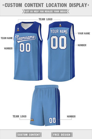 Custom Light Blue Royal Classic Sets Sports Uniform Basketball Jersey