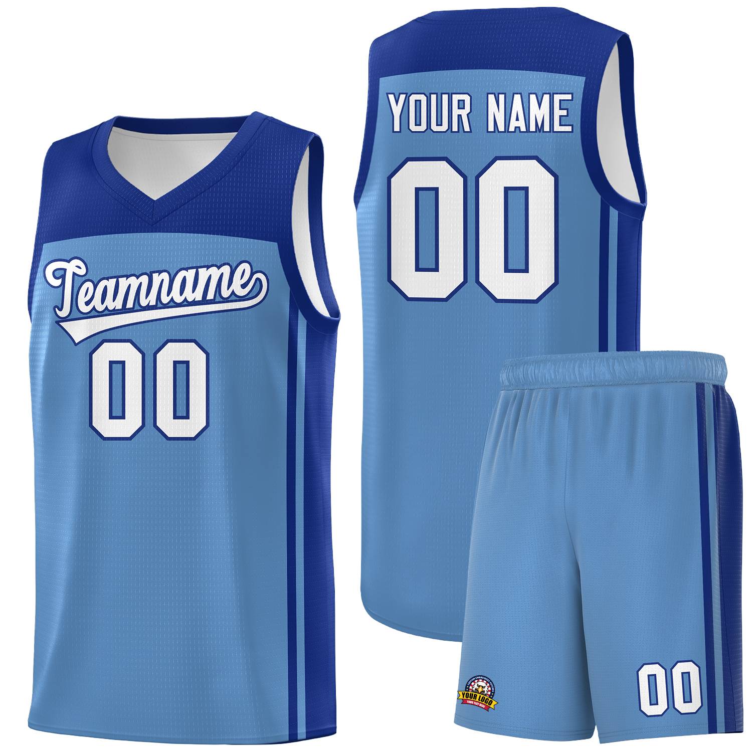 Custom Light Blue Royal Classic Sets Sports Uniform Basketball Jersey