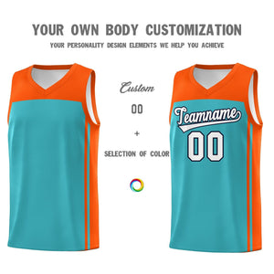 Custom Bright Green Orange Classic Sets Sports Uniform Basketball Jersey