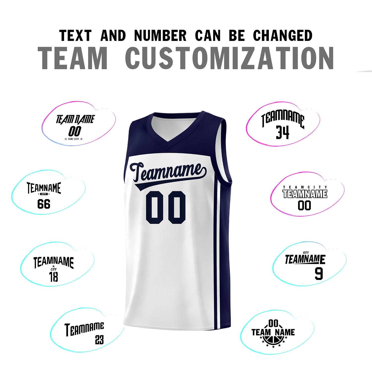 Custom White Navy Classic Sets Sports Uniform Basketball Jersey