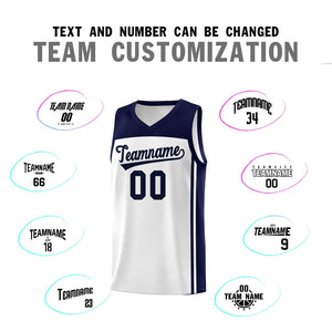 Custom White Navy Classic Sets Sports Uniform Basketball Jersey