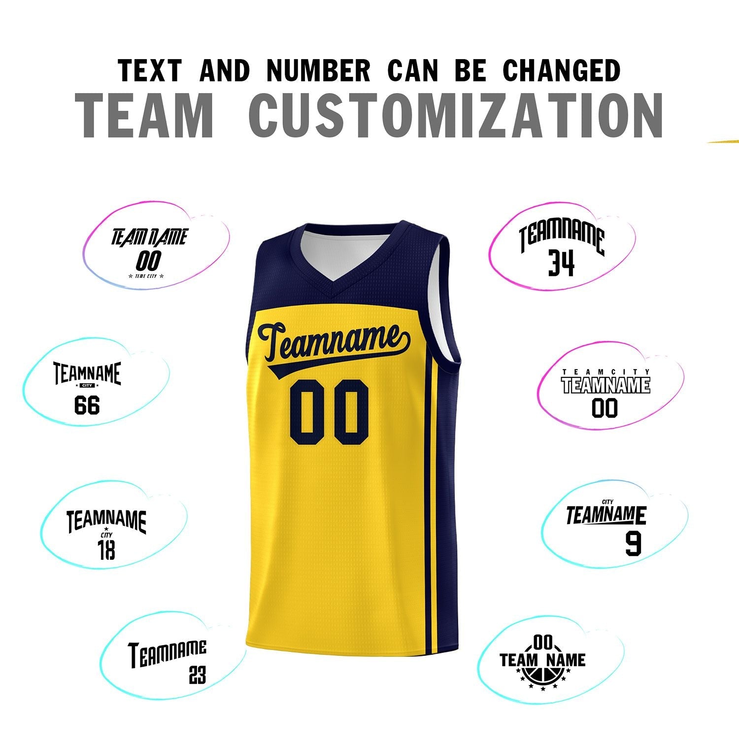 Custom Gold Navy Classic Sets Sports Uniform Basketball Jersey