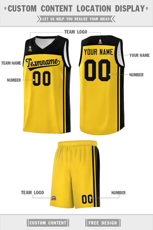 Custom Gold Black Classic Sets Sports Uniform Basketball Jersey