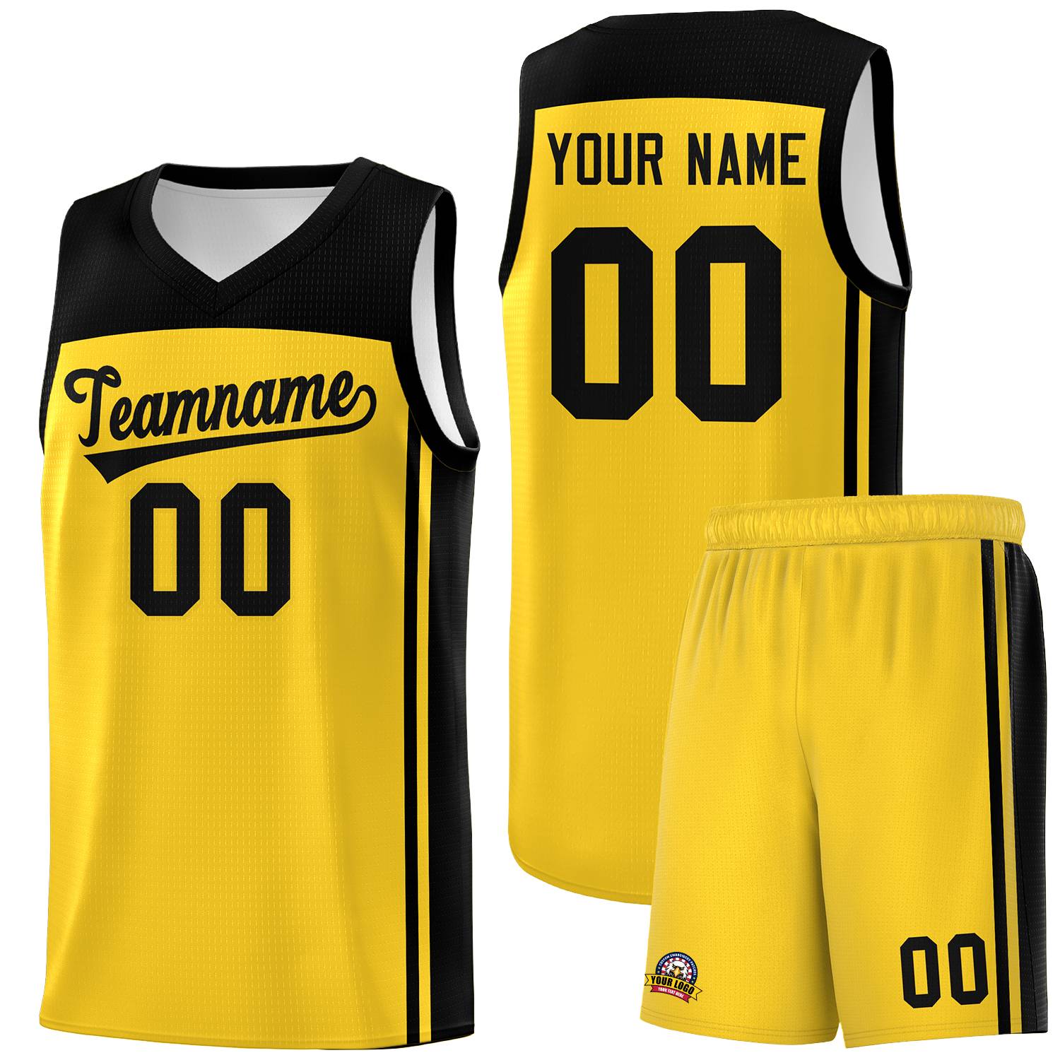 Custom Gold Black Classic Sets Sports Uniform Basketball Jersey