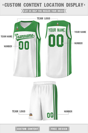 Custom White Kelly Green Classic Sets Sports Uniform Basketball Jersey