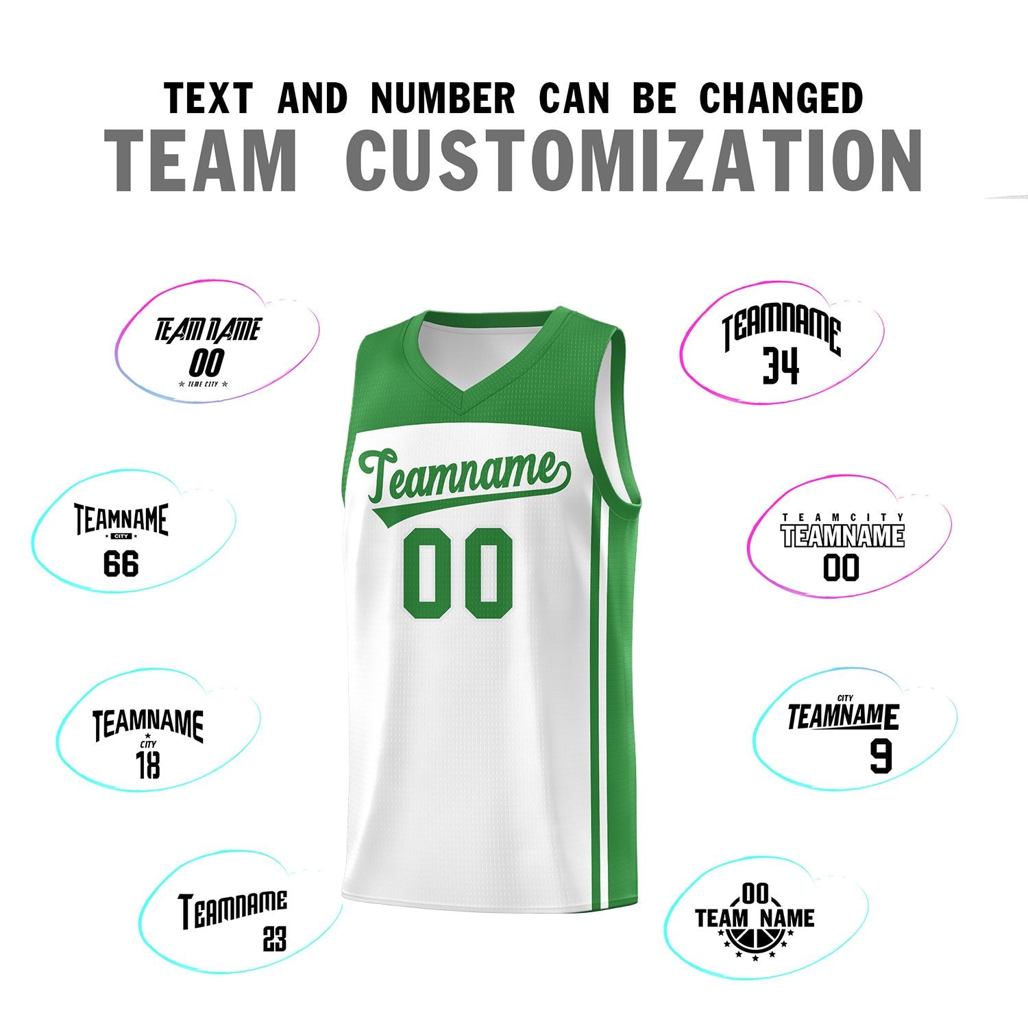 Custom White Kelly Green Classic Sets Sports Uniform Basketball Jersey