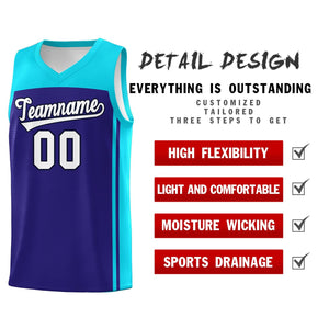 Custom Purple Sky Blue Classic Sets Sports Uniform Basketball Jersey