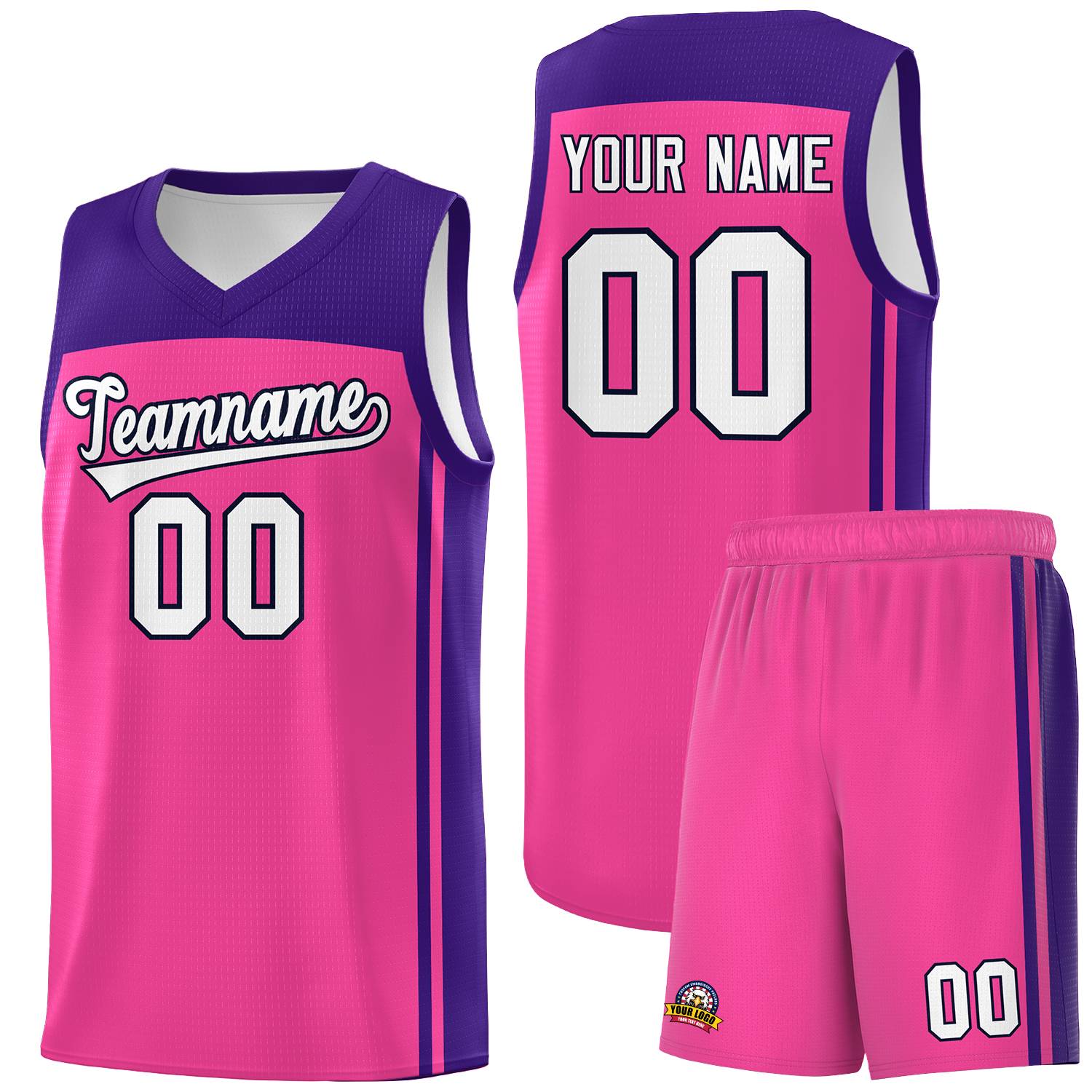 Custom Pink Purple Classic Sets Sports Uniform Basketball Jersey