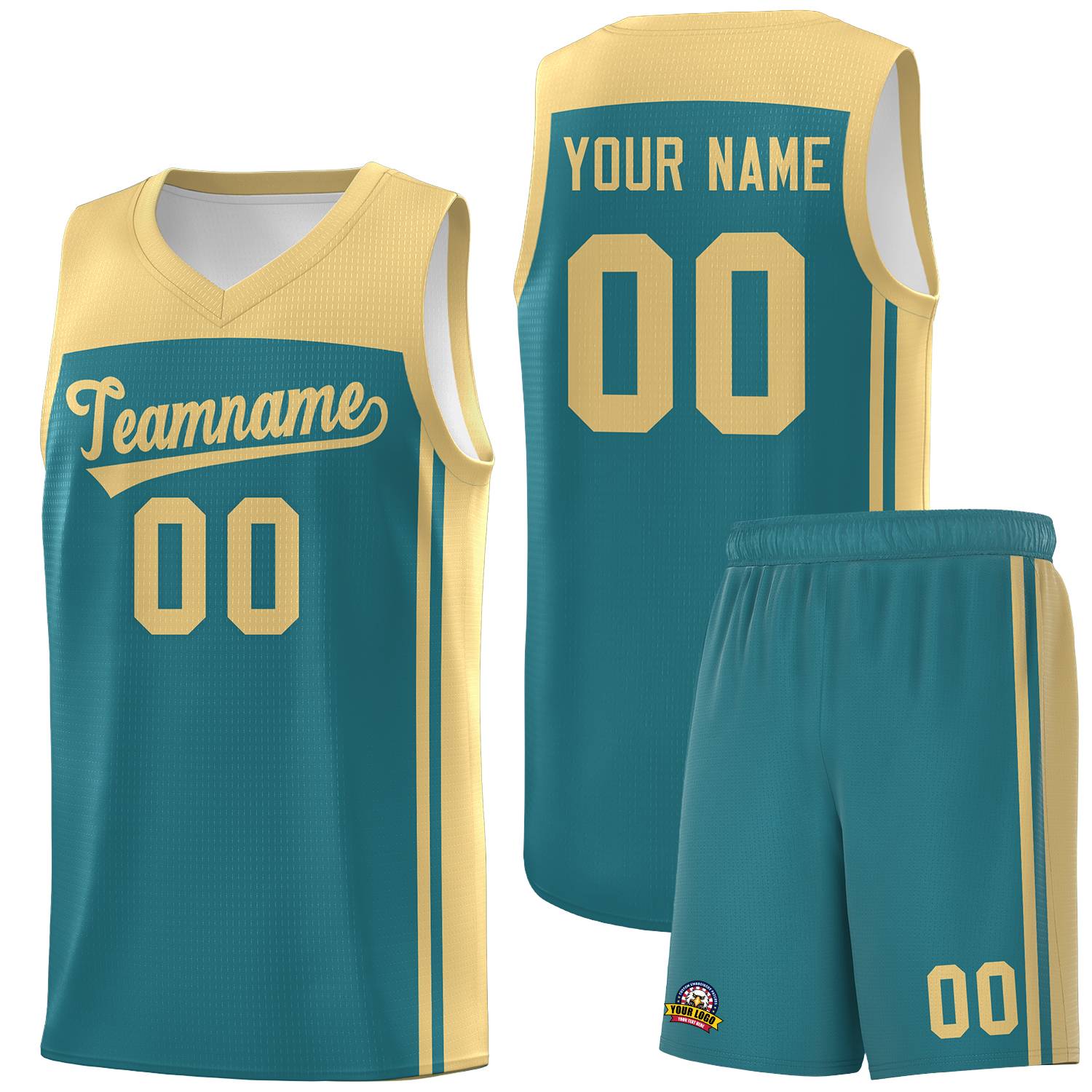 Custom Aqua Khaki Classic Sets Sports Uniform Basketball Jersey