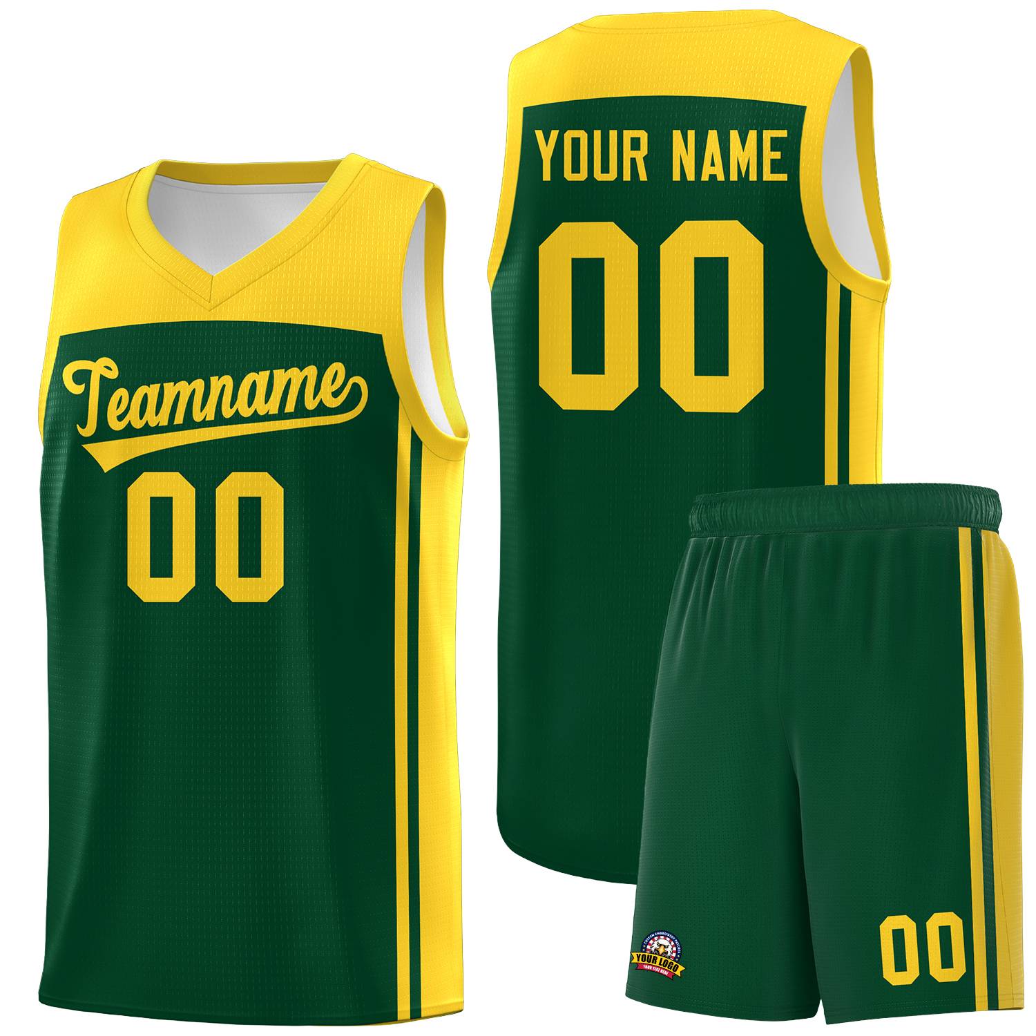 Custom Green Gold Classic Sets Sports Uniform Basketball Jersey