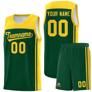 Custom Green Gold Classic Sets Sports Uniform Basketball Jersey