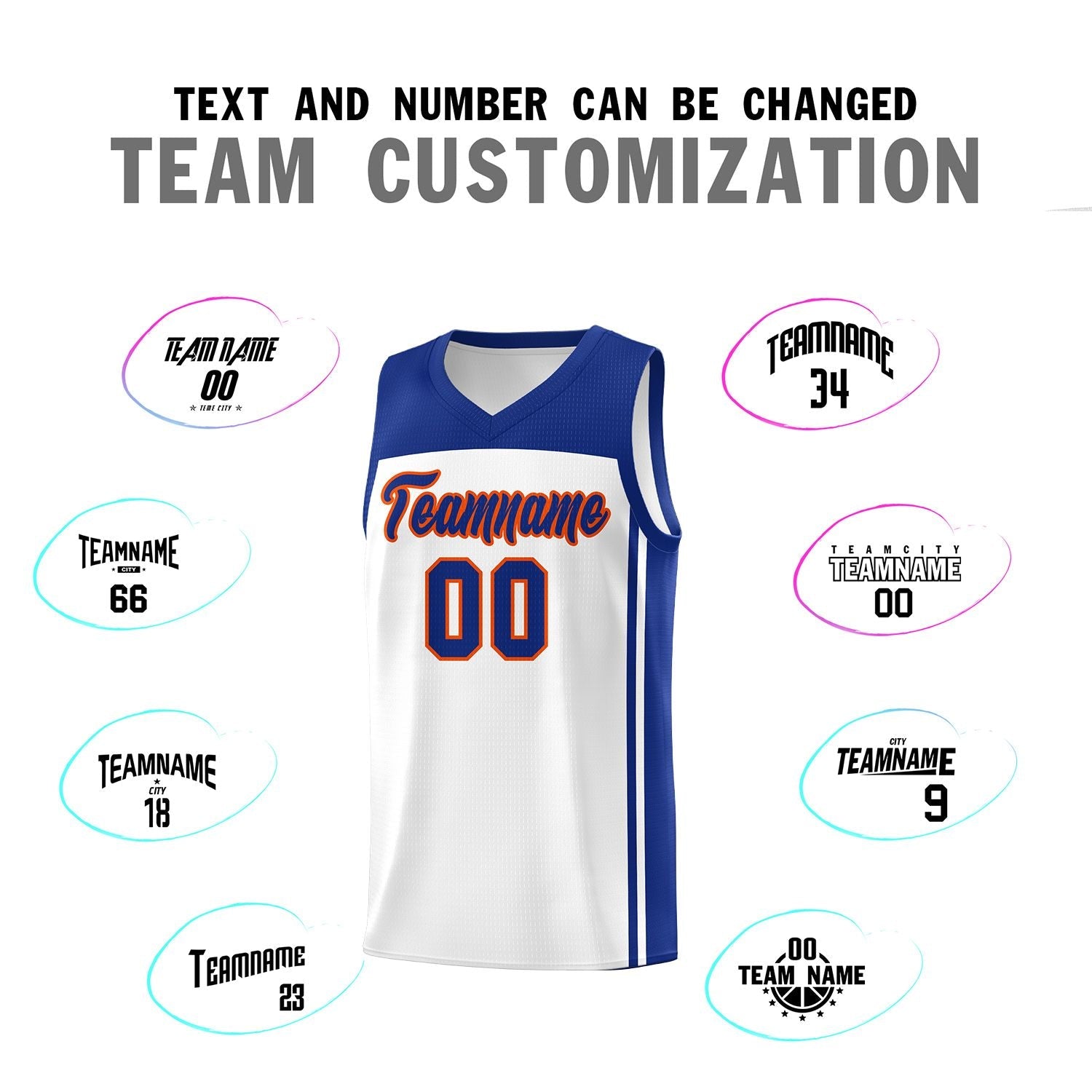 Custom White Royal Classic Sets Sports Uniform Basketball Jersey