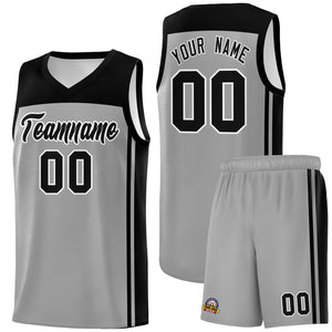 Custom Grey Black Classic Sets Sports Uniform Basketball Jersey