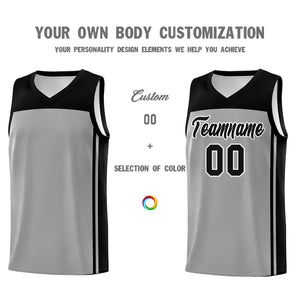 Custom Grey Black Classic Sets Sports Uniform Basketball Jersey