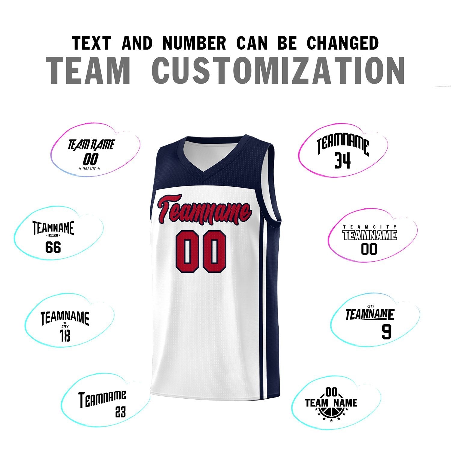 Custom White Navy Classic Sets Sports Uniform Basketball Jersey