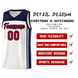 Custom White Navy Classic Sets Sports Uniform Basketball Jersey