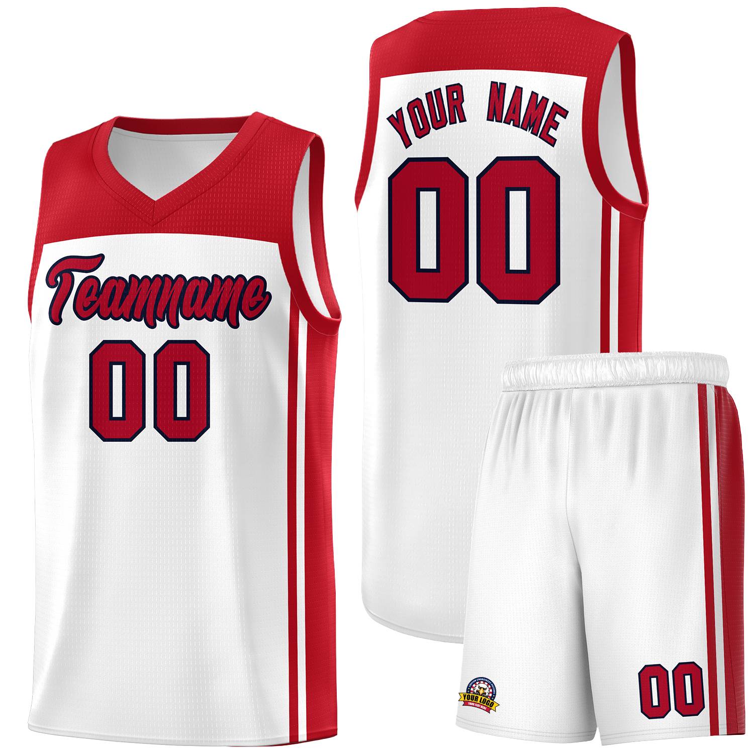 Custom White Red Classic Sets Sports Uniform Basketball Jersey