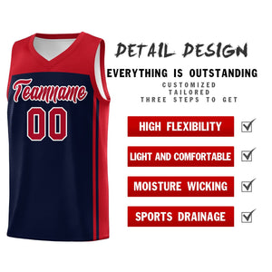 Custom Navy Red Classic Sets Sports Uniform Basketball Jersey