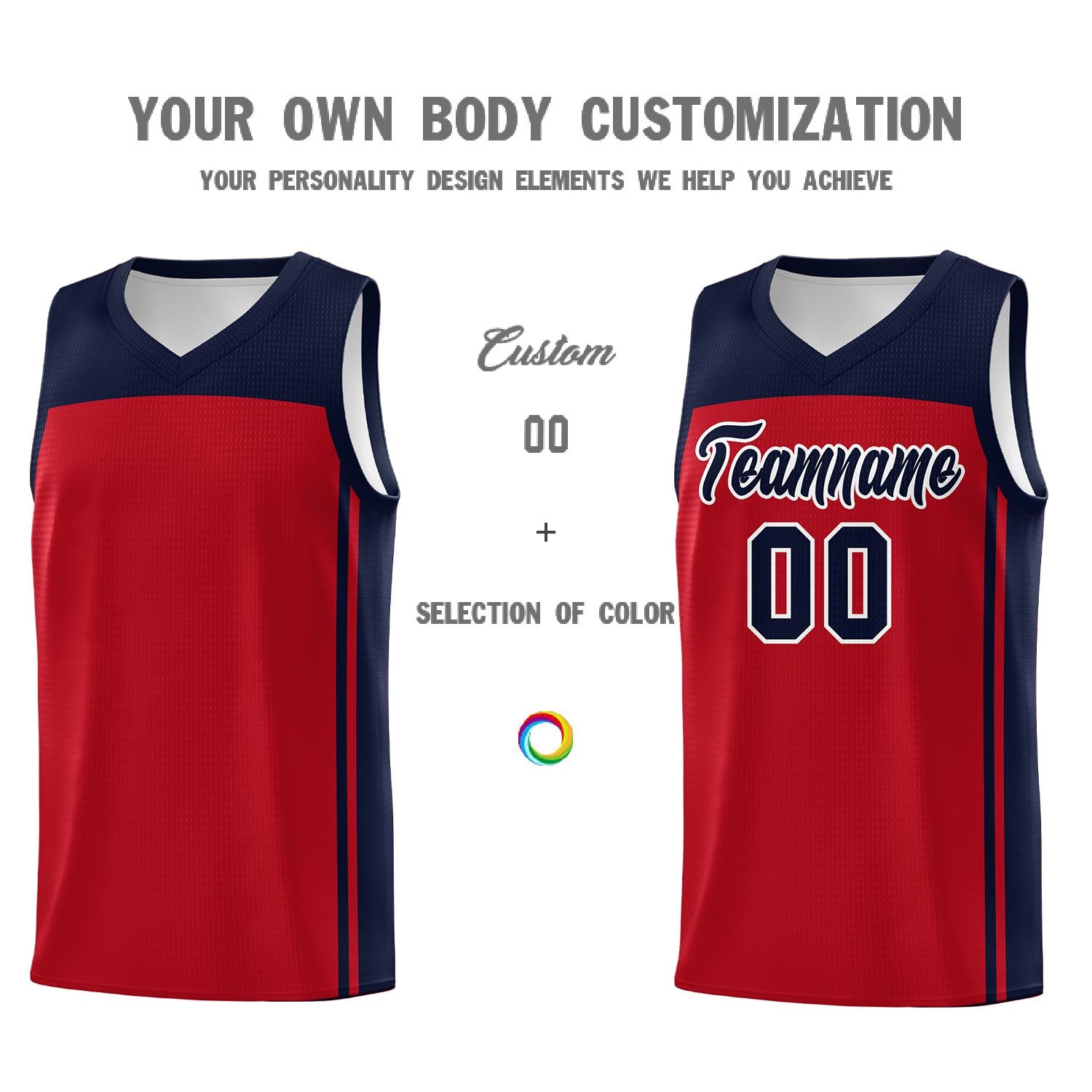 Custom Red Navy Classic Sets Sports Uniform Basketball Jersey