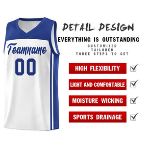 Custom White Royal Classic Sets Sports Uniform Basketball Jersey