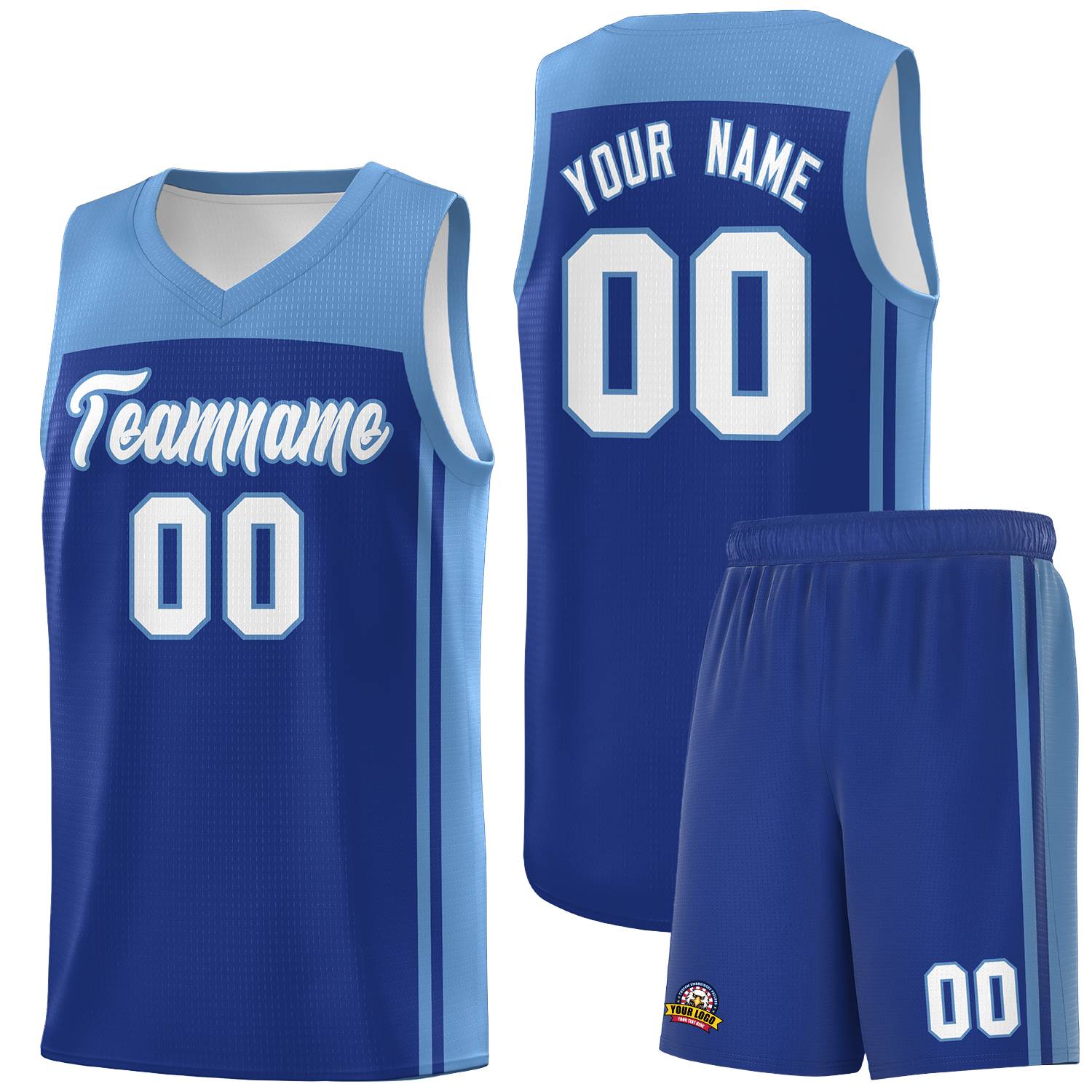 Custom Royal Light Blue Classic Sets Sports Uniform Basketball Jersey