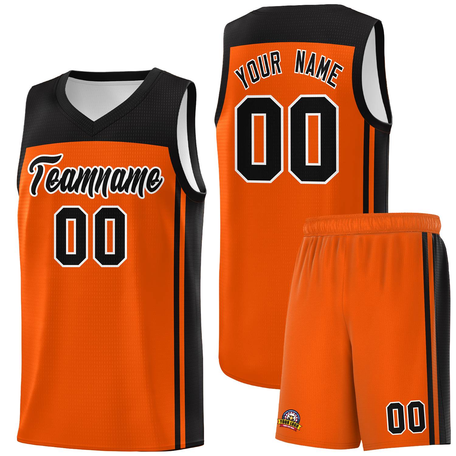 Custom Orange Black Classic Sets Sports Uniform Basketball Jersey