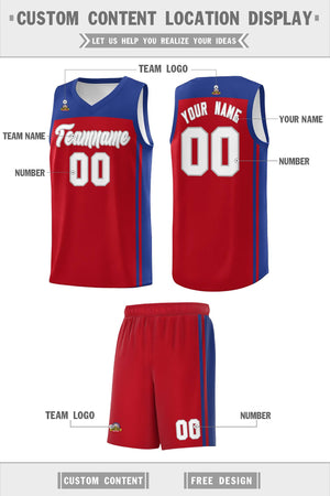 Custom Red Royal Classic Sets Sports Uniform Basketball Jersey