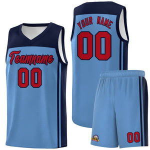 Custom Light Blue Navy Classic Sets Sports Uniform Basketball Jersey