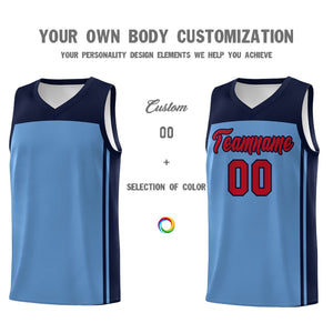 Custom Light Blue Navy Classic Sets Sports Uniform Basketball Jersey