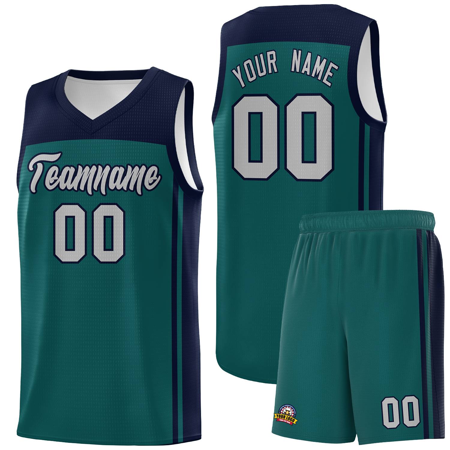 Custom Midnight Green Navy Classic Sets Sports Uniform Basketball Jersey