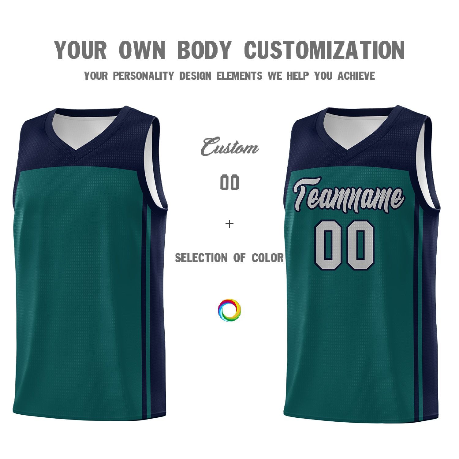 Custom Midnight Green Navy Classic Sets Sports Uniform Basketball Jersey