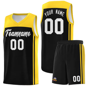 Custom Black Gold Classic Sets Sports Uniform Basketball Jersey