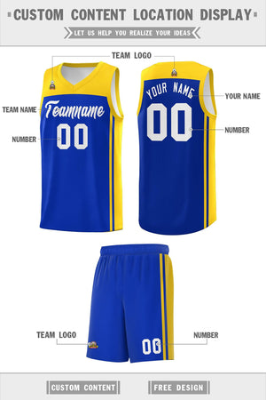 Custom Royal Gold Classic Sets Sports Uniform Basketball Jersey